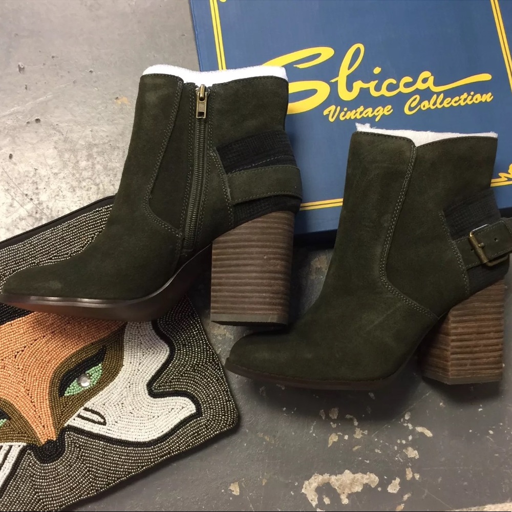 Sbicca Suede Forest green Booties various sizes LAST FINAL PRICE SALE